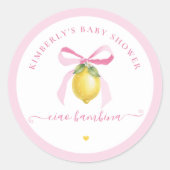 Ciao Bambina Pink Lemon Baby Shower Stickers (Devant)