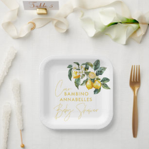 Ciao Bambino Griekse citroen baby shower Papieren Bordje