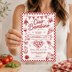 Ciao Bambino: Italiaanse handgetekende babyshower Kaart