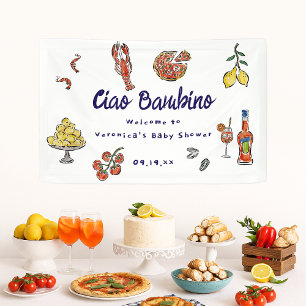 Ciao Bambino Italiaanse Mediterraanse Baby Shower Spandoek