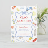 Ciao Bambino Italiaanse uitnodiging (Staand voorkant)