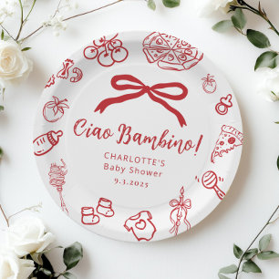 Ciao Bambino Pizza Fantasier lint Baby Shower Papieren Bordje