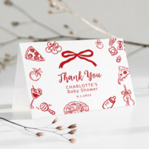 Ciao Bambino Pizza Whimsische Baby Shower Bedankkaart