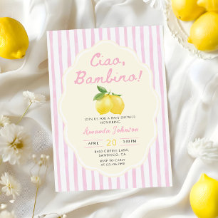 Ciao Bambino Roze Citroen Baby Shower Uitnodiging