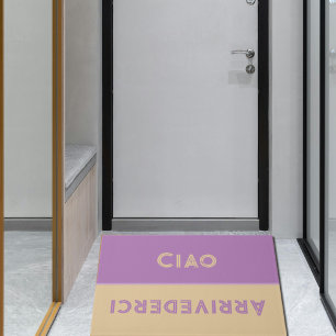 Ciao - begroeten Italiaans beige&lavender Deurmat
