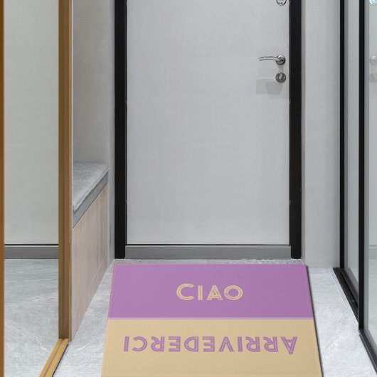 Ciao - begroeten Italiaans beige&lavender Deurmat