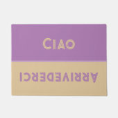 Ciao - begroeten Italiaans beige&lavender Deurmat (Voorkant)
