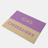 Ciao - begroeten Italiaans beige&lavender Deurmat (Schuin)