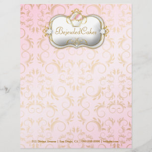 Ciao Bella Bejeweled Cakes Roze achtergrond Briefhoofd
