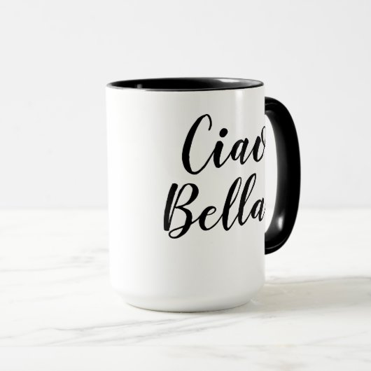 Ciao Bella Black Script Italiaanse Mok (Voorkant rechts)