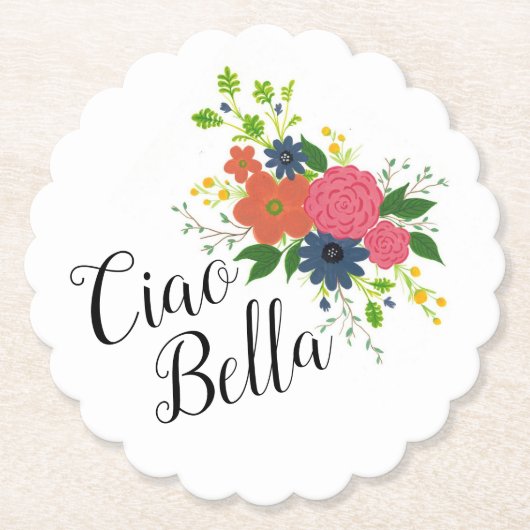 Ciao Bella florale onderzetters (Voorkant)