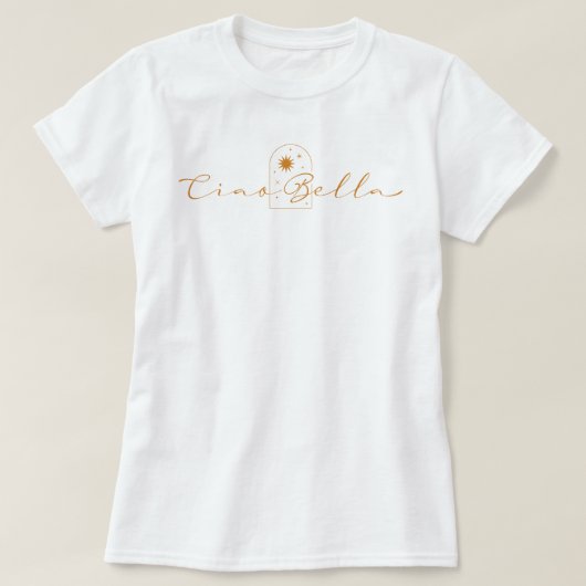 Ciao Bella Golden Boho Chic T-shirt (Design voorkant)