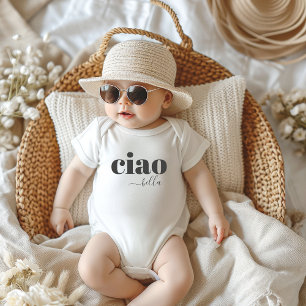 Ciao Bella Hello Beautiful Moderne Typografie Romper