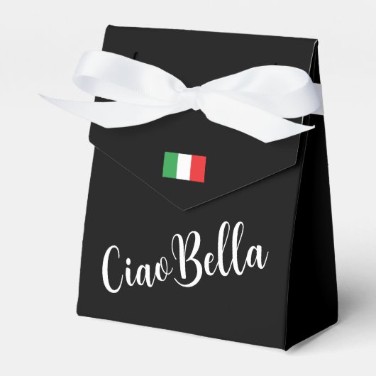 Ciao Bella Italiaans Elegant Schrift Zwart Bedankdoosjes (Voorkant Zijde)