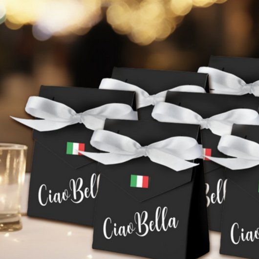 Ciao Bella Italiaans Elegant Schrift Zwart Bedankdoosjes