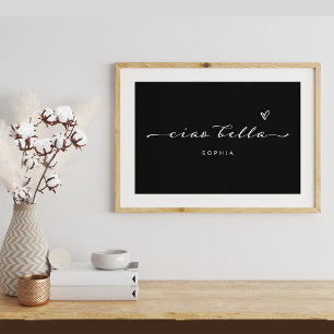 Ciao Bella Italiaans modern schrift met hart Poster