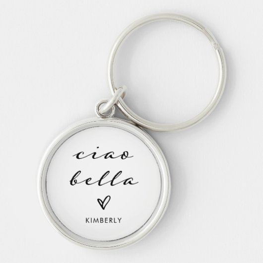 Ciao Bella | Italiaans modern script met hart Sleutelhanger (Voorkant)