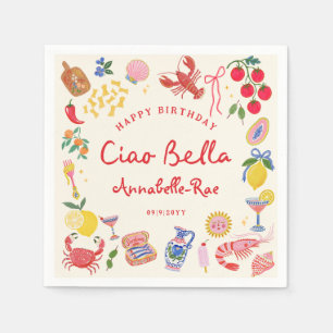 Ciao Bella Italiaans Verjaardags Papier Met Naam Servet