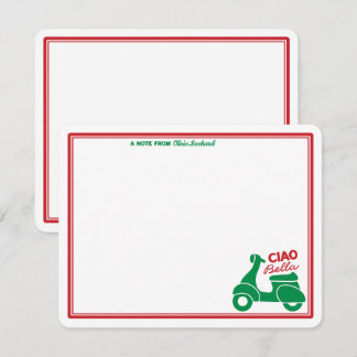 Ciao Bella Italiaanse scooter gepersonaliseerde no Notitiekaartje
