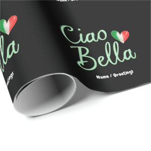 Ciao Bella Italiaanse Vlag Leuk & Magisch Ontwerp Cadeaupapier