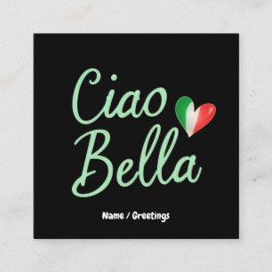 Ciao Bella Italiaanse Vlag Pret & Magisch Ontwerp Vierkante Visitekaartje