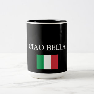 CIAO BELLA ITALIAANSE VLAG TWEEKLEURIGE KOFFIEMOK