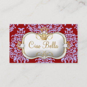 Ciao Bella & Lovey Dovey Damask Red Paars Visitekaartje