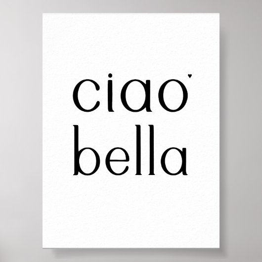 Ciao bella - minimalistic typography poster (Devant)