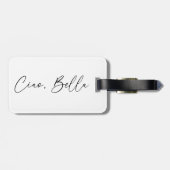 Ciao, Bella Modern Zwart & Wit Bagage Label   (Achterkant horizontaal)