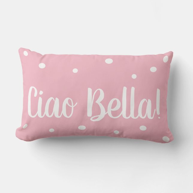Ciao Bella Pink Polka Dot Pillow Kussen (Voorkant)