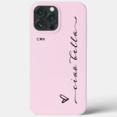 Ciao Bella | Roze Italiaans modern script met hart Case-Mate iPhone Case (Achterkant)