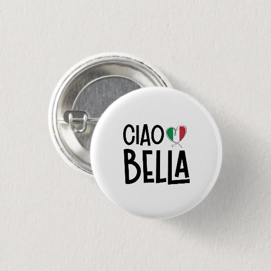 Ciao Bella – Schattige Italië Hart Ronde Button 3,2 Cm (Voorkant /achterkant)