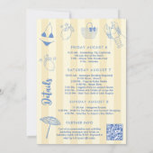 Ciao Bella Squiggle Border Bachelorette Weekend Kaart (Achterkant)