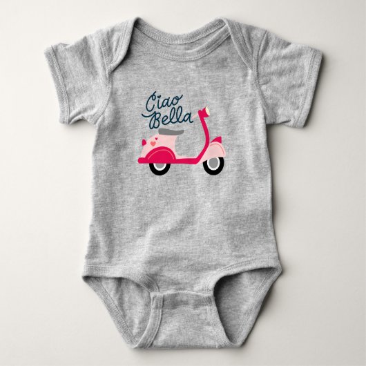 Ciao Bella Vespa Scooter Baby Romper (Voorkant)