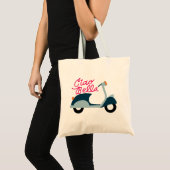 Ciao Bello Scooter Hand Lettered Tote Bag (Voorkant (product))