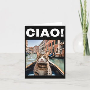 Ciao Funny Gondolier kat op een Venetiaanse gondel Kaart