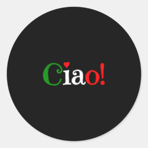 Ciao! Groet in Italiaanse vlagkleuren - Schattig Ronde Sticker