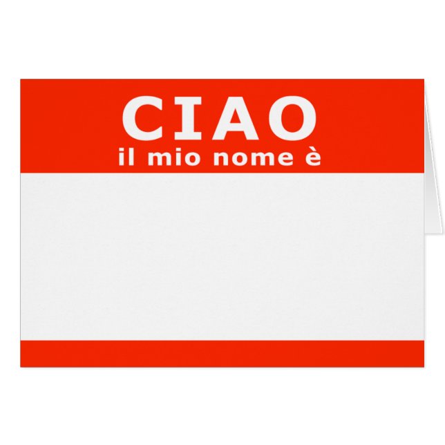 CIAO il mio nome e (Voorkant Horizontaal)