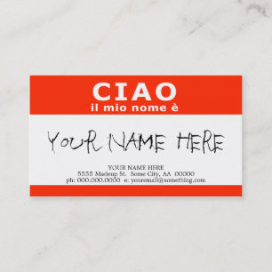 CIAO il mio nome e Visitekaartje