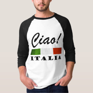 Ciao! Italia Tricolore Green White Red Italië Vlag T-shirt