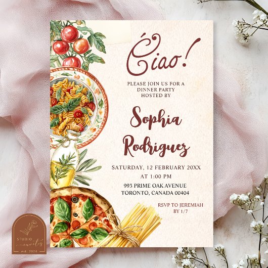 Ciao Italian Dinner Party Invitation