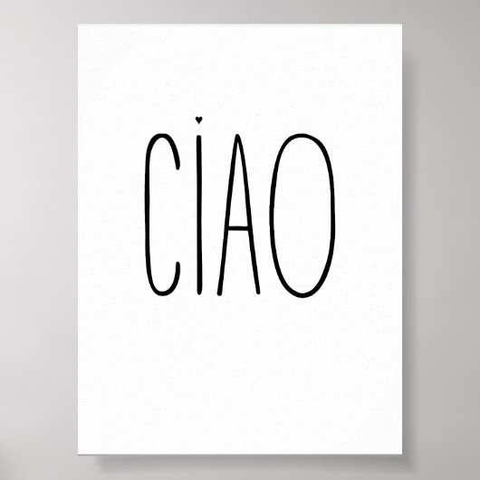 Ciao - minimalistic typography poster (Devant)