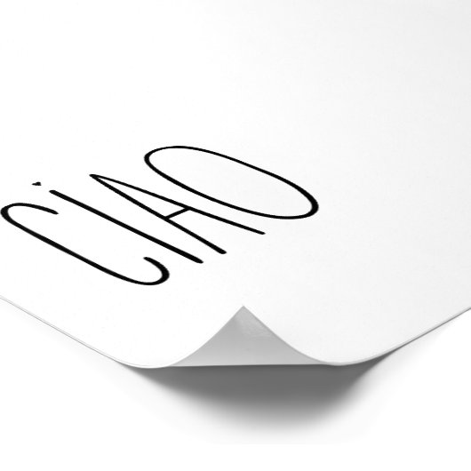 Ciao - minimalistic typography poster (Coin)