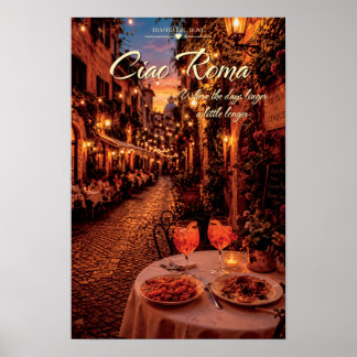 Ciao Roma Trastevere Nacht Cafe Aperol Schilderach Poster