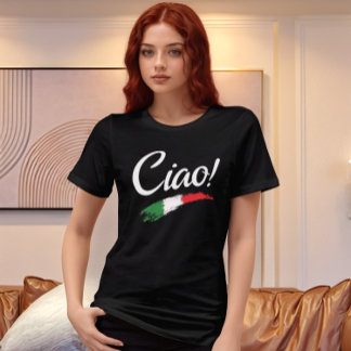 Ciao Script Witte Tekst Minimalistische Dames Tri- Tri-Blend Shirt