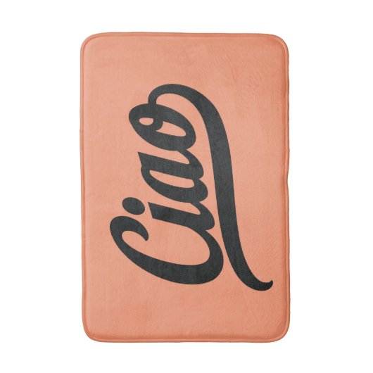 Ciao-script (zwart) badmat (Voorkant Verticaal)