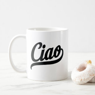 Ciao-script (zwart) koffiemok