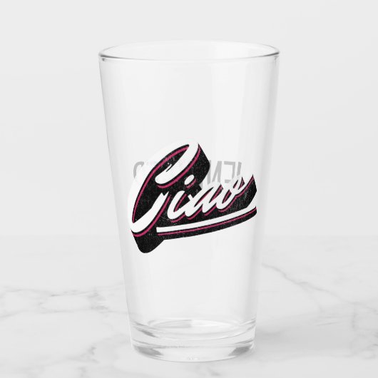 Ciao tekst ontwerp glas (Voorkant)