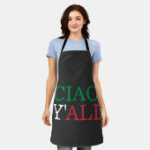"Ciao Y'all" HillBilly Italy Kitchen Schort (Gedragen)