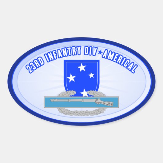 CIB 23 Inf Div (Amerikaans) Ovale Sticker (Voorkant)